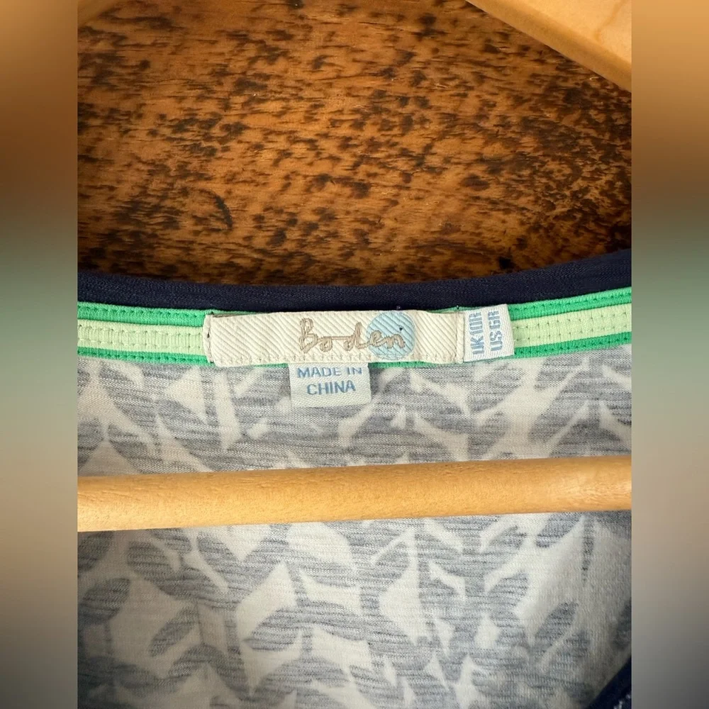 Women’s Boden Navy and White Floral Cotton Knit Dress - Size 6 - Picture 4 of 7